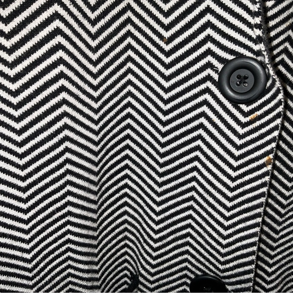 Nine West Black & White Chevron Maxi Cardigan - Size M - Picture 4 of 5